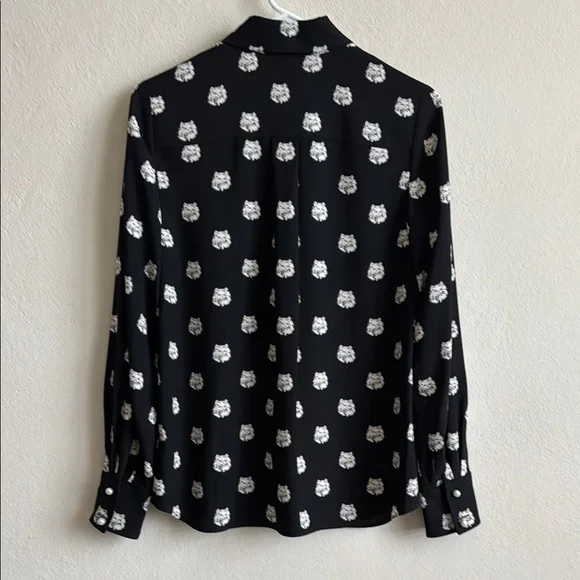 Kate Spade Black Shirt with Cat Pattern size xs - Picture 7 of 10